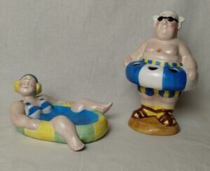 Boston Warehouse Bathing Beauties Bathroom Set - Toothbrush Holder - Soapdish